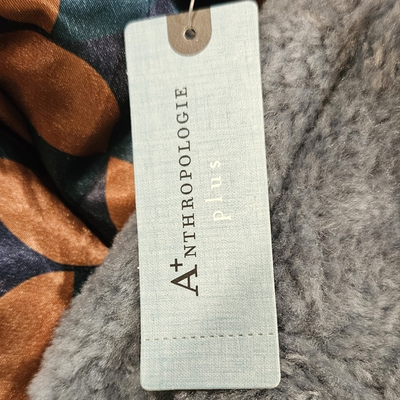 NWT Anthropologie Maeve Lisanne Faux Fur Teddy Bear Coat Jacket Fuzzy Blue 1X - Picture 11 of 11